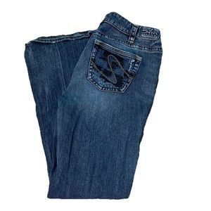 Silver Jeans Women‎ Tuesday Flare Y2K Medium Wash Blue Tag 14/33 (Actual 34x31)
